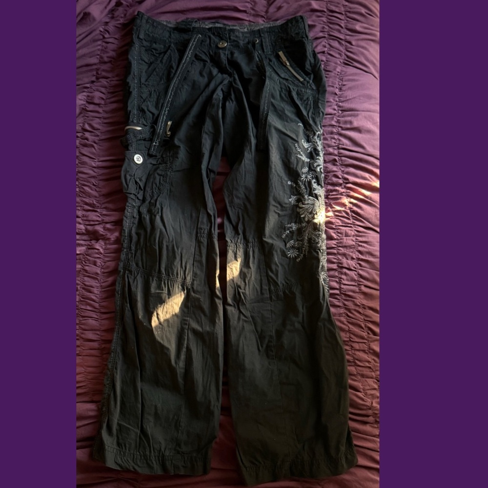 y2k embroidered cargo pants